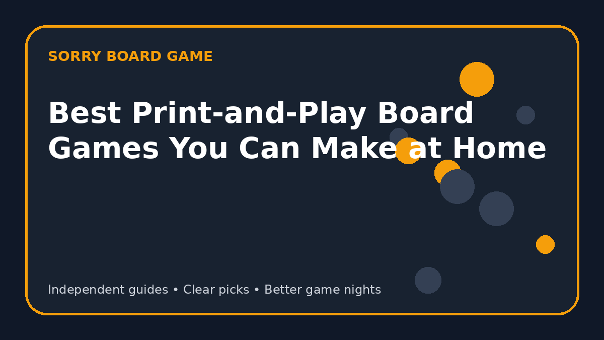 Best Print-and-Play Board Games You Can Make at Home